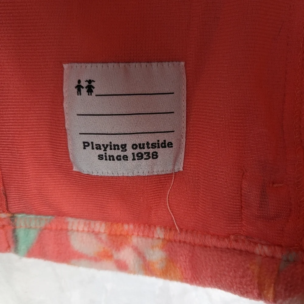 Columbia Floral Fleece Jacket‎ Youth XL Peachy Pink Green